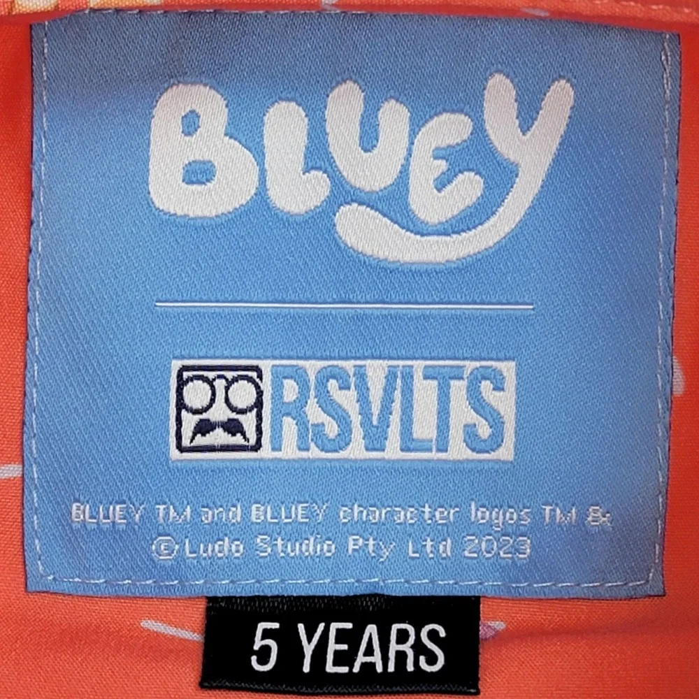 RSVLTS Bluey Shirt 5 Years Button‎ Up Orange Dont Let It Melt Ice Cream New